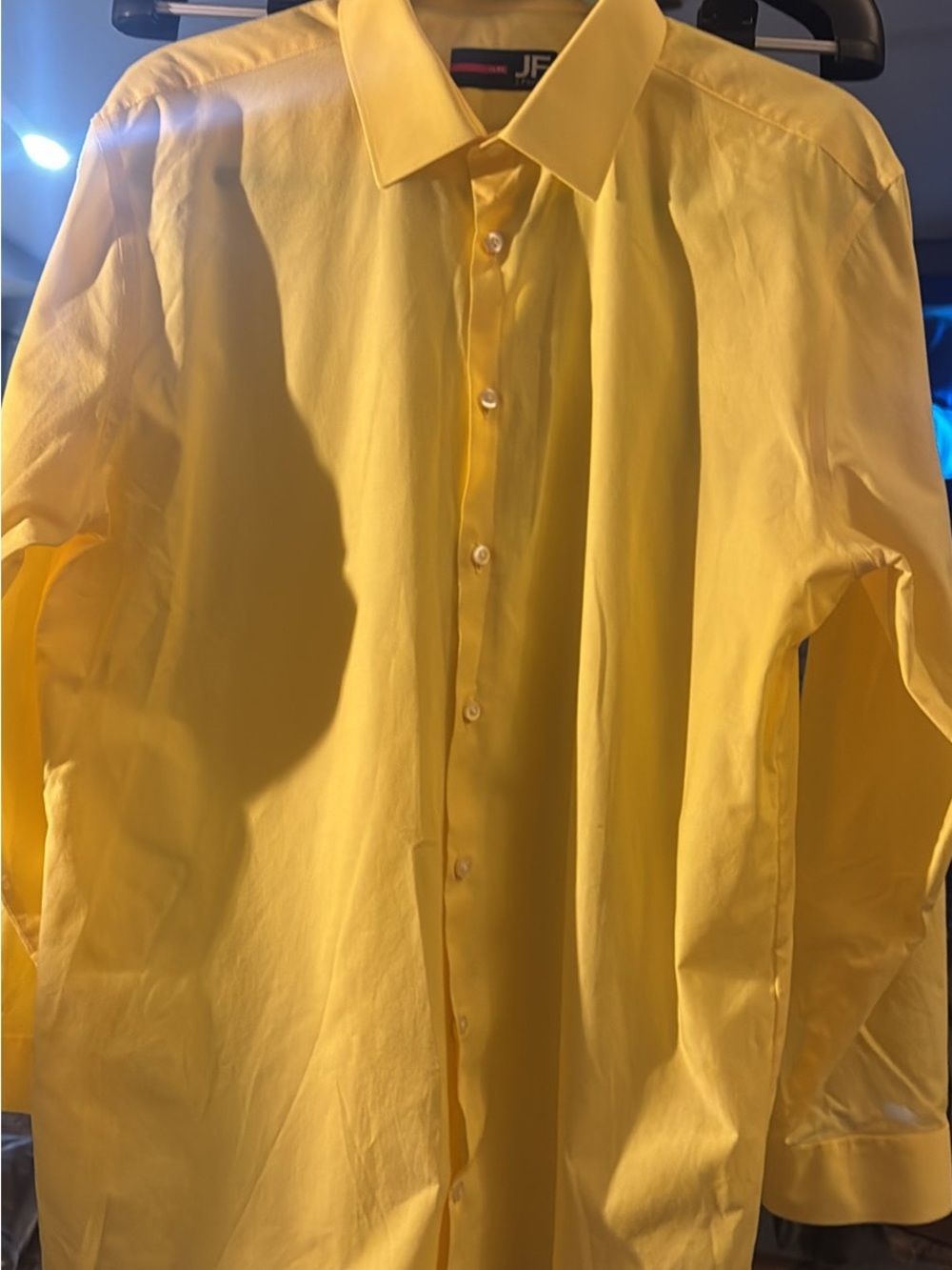 jf j.ferrar Yellow Men's Dress Shirt - Solid Button-Down